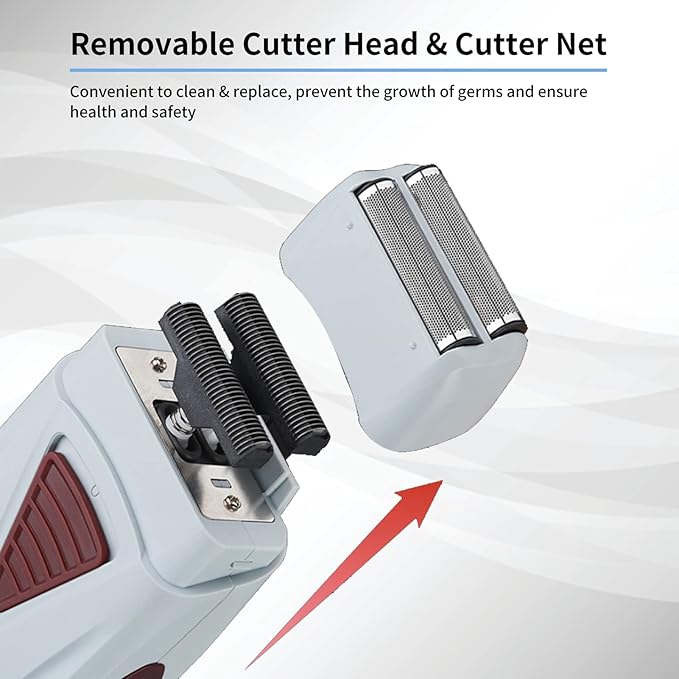Electric Double Foil Shaver, Cordless 2-in-1 Hair Trimmer, Multifunctional Grooming Tool