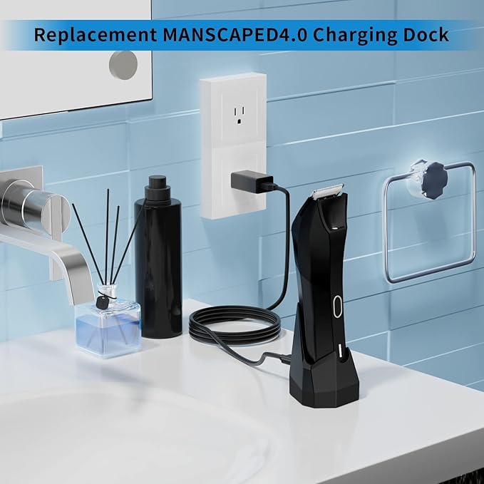 Replacement for MANSCAPED 4.0 Charging Dock with AC Adapter, for MANSCAPED Wireless Charging Dock, Fit for MANSCAPED The Lawn Mower 4.0 Electric Groin Hair Trimmer
