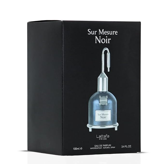 Lattafa Pride Sur Mesure Noir Eau de Parfum for Men - 100ml (3.4 oz) | Dark, Spicy & Woody Cologne | Intense, Long-Lasting Masculine Scent