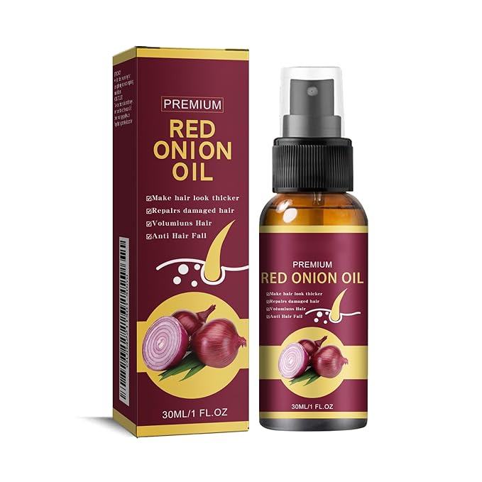 Red Onion Hair Growth Oil Spray for Hair Loss - Strengthens & Repairs Hair Follicles, Volumizes & Promotes Thicker Hair, Scalp Treatment for Men & Women, 30ml