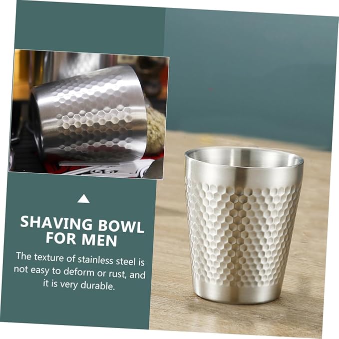 DOITOOL 1pc Stainless Steel Shaving Bowl for Men Foaming Bowl for Shaving Simple Design for Home Travel Use