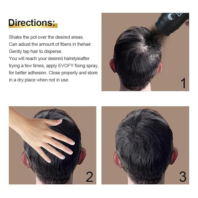 Hair Building Fibers Black 27.5g – Instant Hair Thickener for Men & Women – Conceals Thinning Hair & Bald Spots – Hair Loss Concealer Powder for Fuller, Natural-Looking Thick Hair Fiber 0.97oz