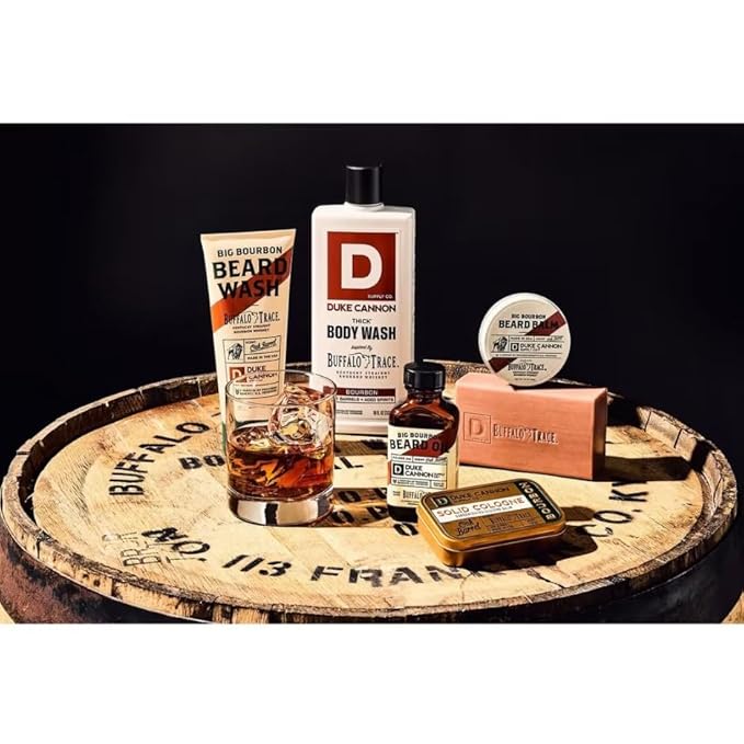 Duke Cannon Bourbon Beard Oil for Men – Bourbon Scented Beard Conditioner – Softens, Strengthens & Controls Frizz – 1 fl oz Grooming Oil