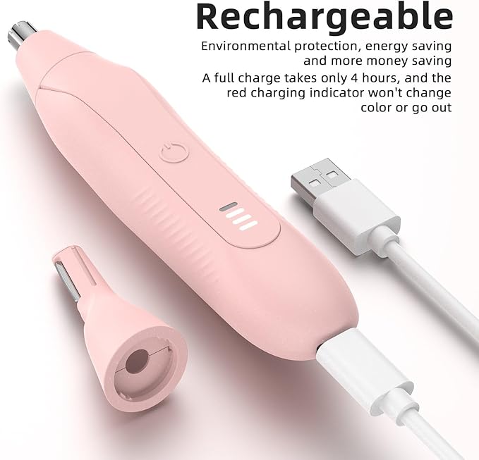 Nose Hair Trimmers for Men,Rechargeable Eyebrow Trimmer 2 in 1 Painless Multifunctional Ear and Nose Hair Trimmer with Dual Edge Blades Portable Design E004