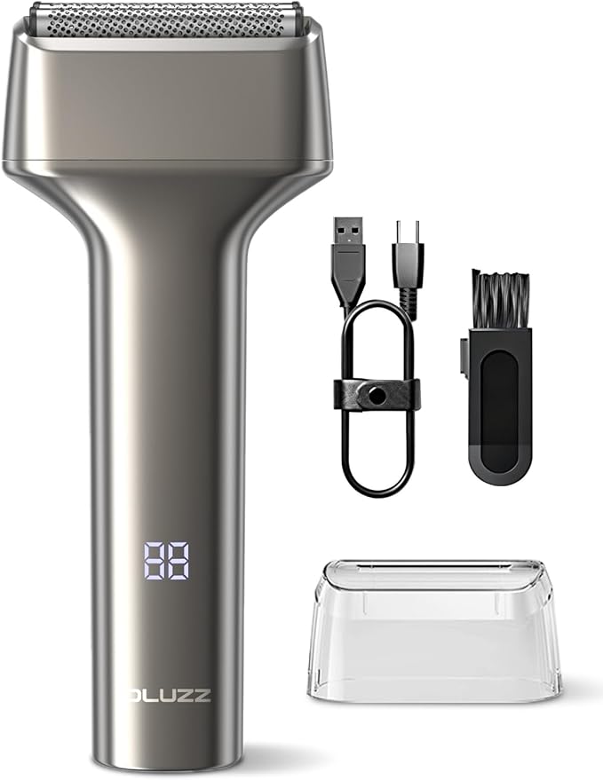 Electric Foil Shavers for Men, Mini Electric Razor for Face & Beard, Samll Shaver Portable Compact & Lightweight for Travel - IPX7 Waterproof Cordless Fast Charge, 3 Blades, Wet/Dry Use