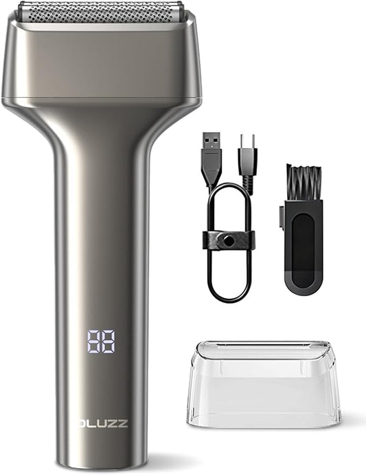 Electric Foil Shavers for Men, Mini Electric Razor for Face & Beard, Samll Shaver Portable Compact & Lightweight for Travel - IPX7 Waterproof Cordless Fast Charge, 3 Blades, Wet/Dry Use