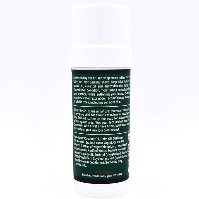 Taconic Shave Shaving Soap Stick with Antioxident Rich Seed Oils for a smooth shave (Eucalyptus Mint)