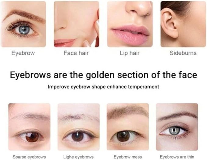 Horoper Eyebrow Facial Trimmer, Painless USB Eyebrow Trimmer Women Electric Face Eyebrow Hair Removal Machine, for Face Lip Chin (Black)