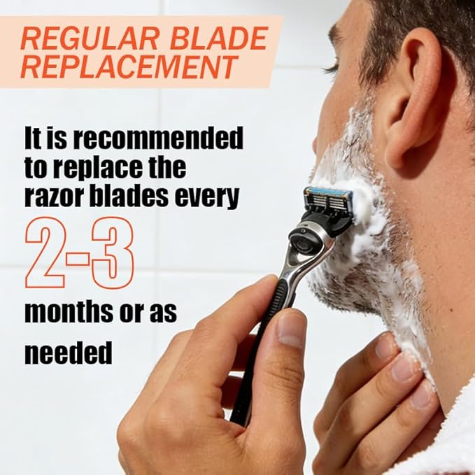 36 Blades Replacement Parts for GL-Fusion 5 Style Razors (Orange-Slate), Wet Razors Men's Blades Value Packs