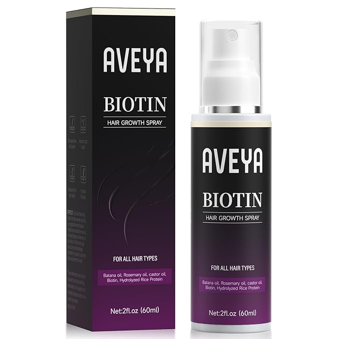 AVEYA Hair Growth Spray, for Women & Men infused with Rosemary Oil,Batana Oil&Biotin for Scalp – Strengthens,Thickens&Accelerates Hair Care - Non-Greasy,Helps Prevent Hair Thinning & Hair Loss – 60ml