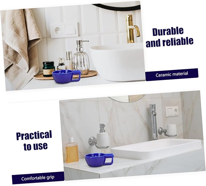Ceramic Shaving Soap Bubble Bowl for Men Large Capacity Foaming Dish Practical Shaving Accessory for Home and Travel
