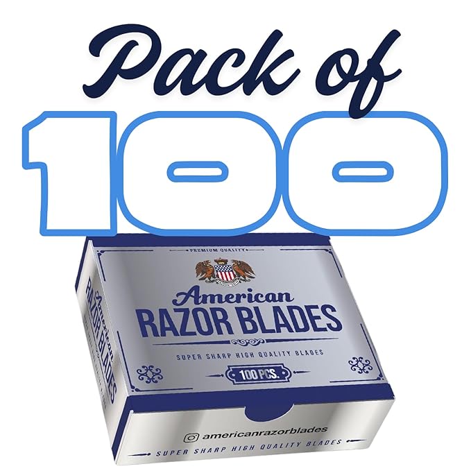 ABS Single Edge Razor Blades for Straight Razors and Shavettes – Barbershop-Quality Sharp, Smooth Shaving Refills – American Beauty Supply (Pack of 100e)