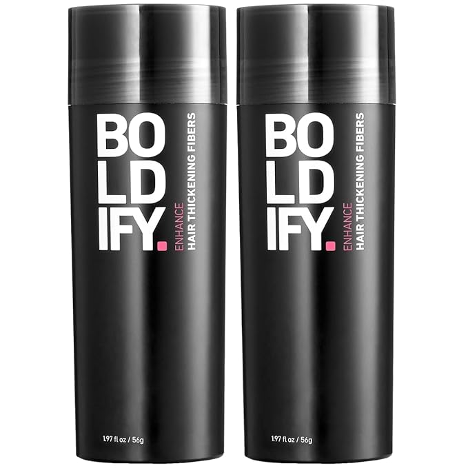 BOLDIFY Hair Fibers (2 x 56g) - Fill In Thinning and Fine Hair for an Instantly Fuller, Thicker Look - 14 Shades for Women & Men - Medium Brown