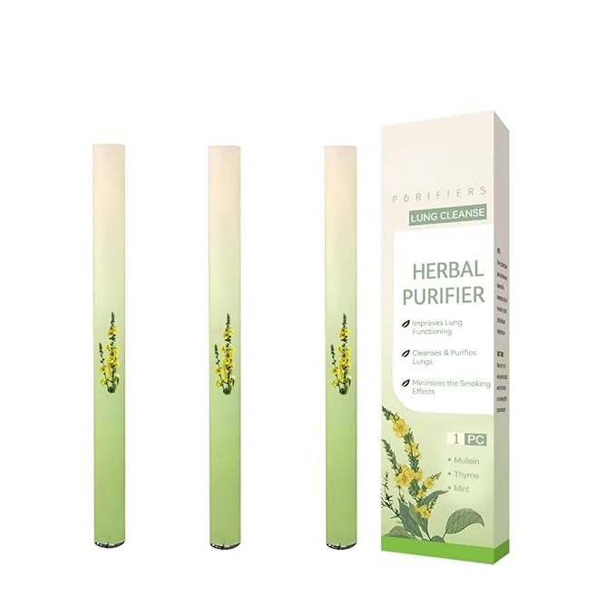 Herbal Diffuser Pen for Respiratory Support with Mullein, Thyme & Mint | Natural Breath Freshener | Cleansing Oral Care Stick (Green*3)