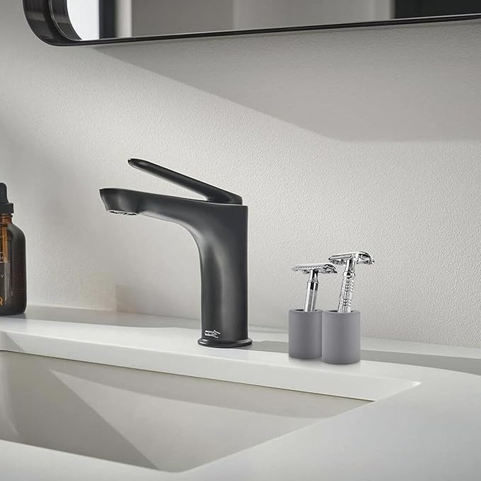 Linkidea 2 Pack Safety Razor Stand - Opening Dia 0.8" (2.2cm) Diatomite Men's Shaving Holder for Bathroom Countertops, Compatible With Vikings, Merkur Double Edge Safety Razor (Grey)