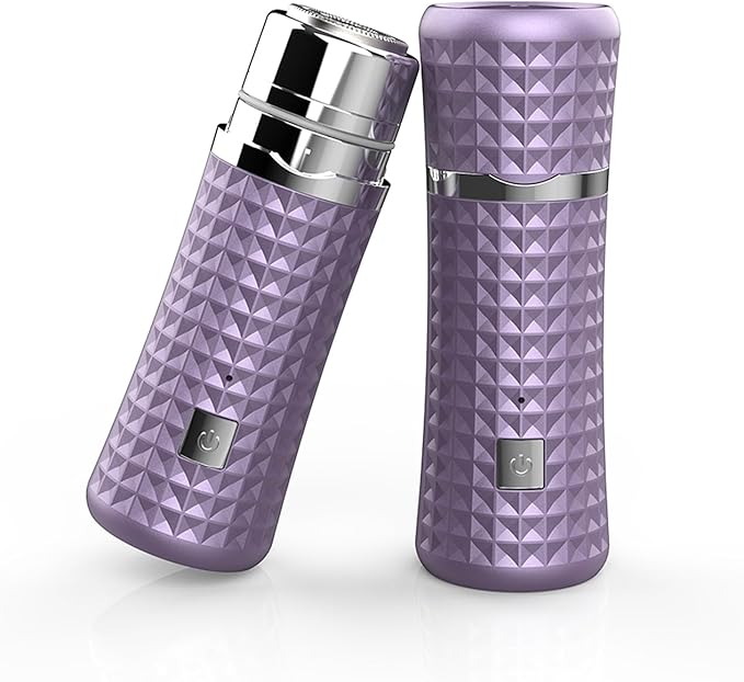 Painless Facial Hair Removal for Women, Electric Face Shaver, Portable Peach Fuzz Trimmer for Lip, Chin & Cheeks, USB-C Rechargeable 90 Mins Cordless Shaver, Gentle for Sensitive Skin (Purple)
