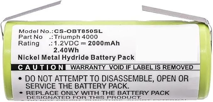 2000mAh Battery ，Compatible With Oral-B Triumph 4000 - High Capacity Replacement, Please Note Sizes