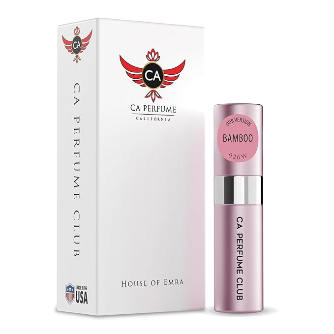 CA Perfume Impression of Bamboo For Women Fragrance Concentrated Long Lasting Eau de Parfum Spray Refillable Atomizer Bottle 0.27 Fl Oz/ 8ml