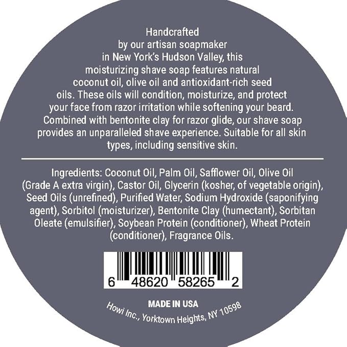 Taconic Shave Excalibur Scent Shaving Soap – Clean Masculine Cologne Aroma – Barbershop Quality Lather Puck with Natural Oils – Smooth Glide – Handmade in USA