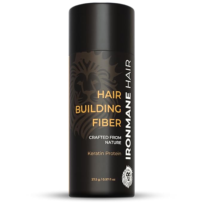 IRONMANE - Hair Fibers for Thinning Hair - Instantly Fuller-Looking Hair with 100% Natural Keratin + Biotin - Dark Brown