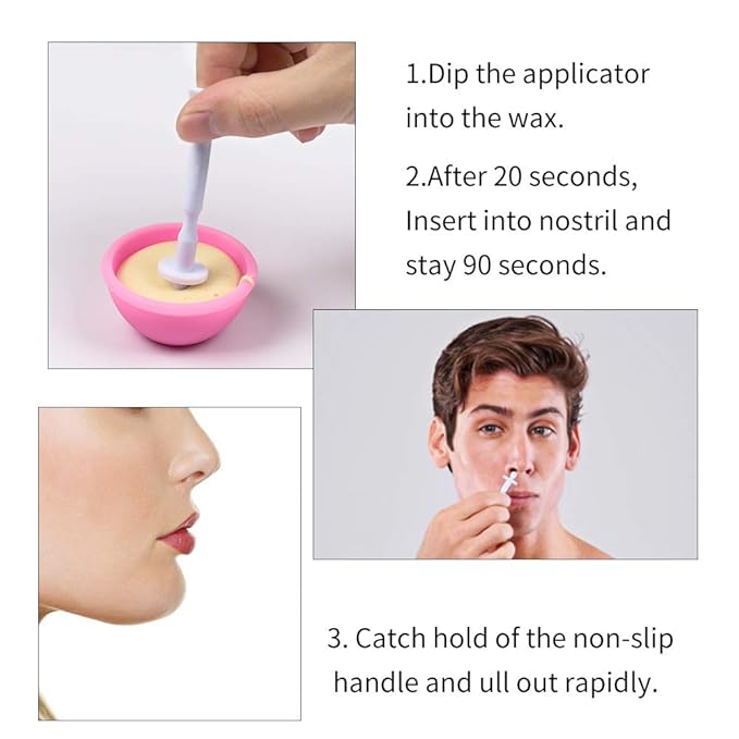 BlueZOO 30PCS 2-IN-1 Nose Wax Applicator Spatulas for Nasal Cleaning, Eyebrows, Facial Hair Removal - Mustache Waxing Sticks for Women and Men