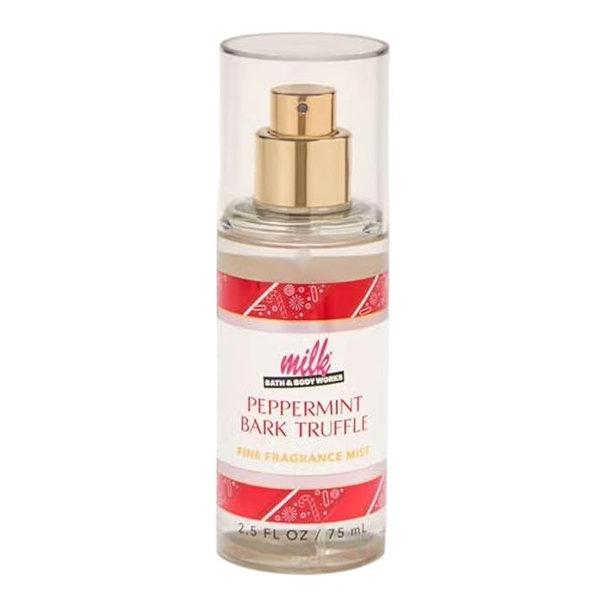Bath and Body Works Peppermint Bark Truffle Fine Fragrance Mist Travel Size Mini Purse Spray 2.5 Ounce (Peppermint Bark Truffle)