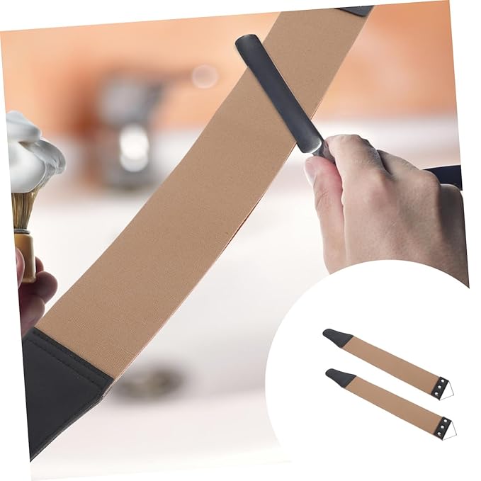 NOLITOY 6pcs Dual-sided Sharpening Straps Practical Strop Tool for Straight and Knives High-grade Hanging Design Easy to Use for Home Grooming