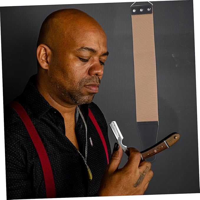 2pcs Leather Strop Strap for Manual Shaving Double-sided Polishing Tool for Home Use for Final Sharpening and Smoothing of Barber Random