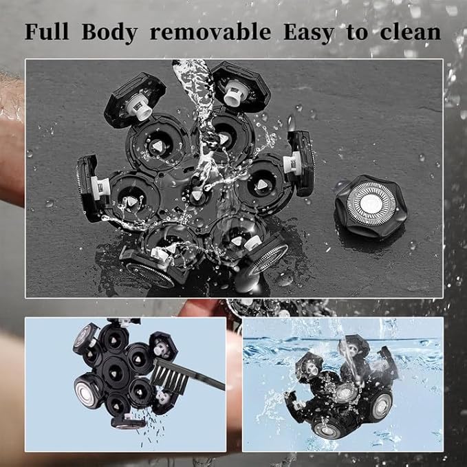 7 Heads Shaver Replacement Head for Head Shaver, Universal Hair Trimmer Blade for Bald Men.Compatible with many Brands Replacement Head Shave Razors Wet Dry Beard Shaver 7 Heads Head