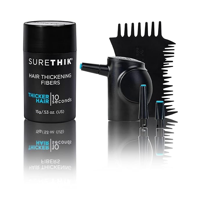 Hair Building Fibers, 15G, with BONUS Pump Applicator, Hairline Comb and 3 Nozzles, Hair and Hairline Filler Kit For Men and Woman (Light Brown)