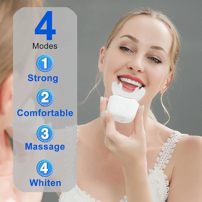 Ultrasonic Electric Toothbrush, U Shaped Automatic Toothbrush for Adults 360° Whole Mouth Toothbrush Whitening IPX7 Waterproof