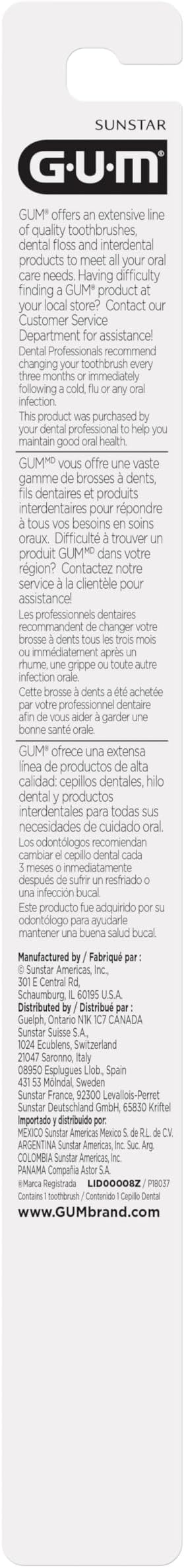 GUM Technique Deep Clean Toothbrush - Compact Soft - Soft Toothbrushes for Adults with Sensitive Gums - Extra Fine Bristles, 1ct (12pk)