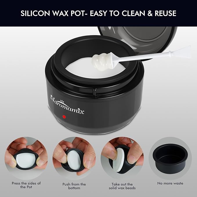 Nose Waxing Kit for Women & Men - Mini Portable Wax Warmer for Nose/Ear/Eyebrow/Beard/Lip Fuzz Hair Removal with 50g Hard Wax Beans, 10 Applicators & 5 Nose Hair Sticks &1 Silicone Pot - 5V USB