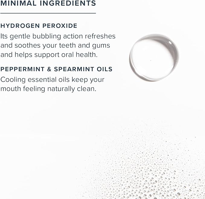 Heritage Store Hydrogen Peroxide Mouthwash, Daily Oral Care, Fresh Mint Mouth Wash - Gentle Bubbling Action for Clean Healthy Gums and a Fresh Mouth, Sweetened w/Xylitol, Cool Wintermint Flavor, 16oz