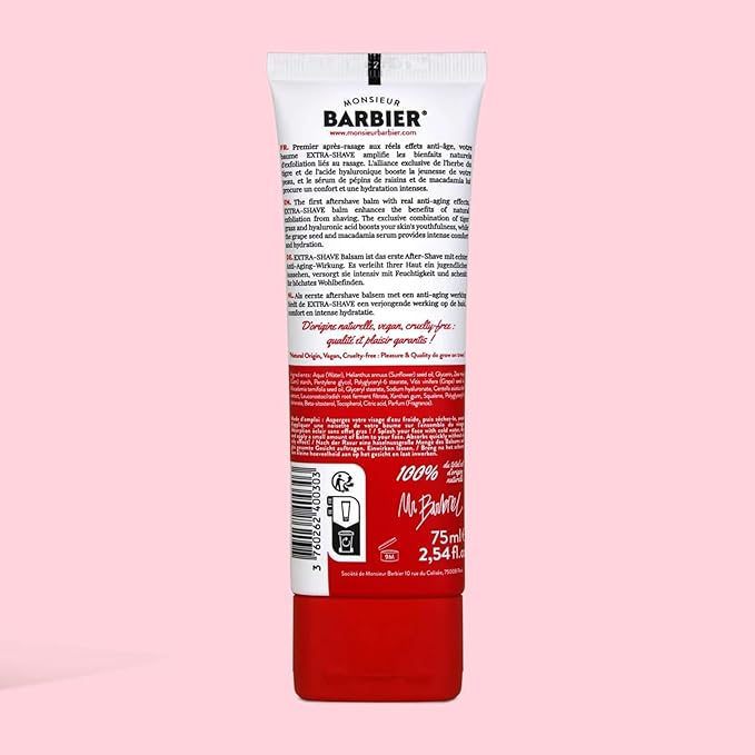 Anti Aging Aftershave Balm | Moisturizing & Nourishing for Beards Daily Hyaluronic Acid Soothes Face After Shaving Eliminates Razor Burn for Smooth Finish Vegan Made in France 75ml