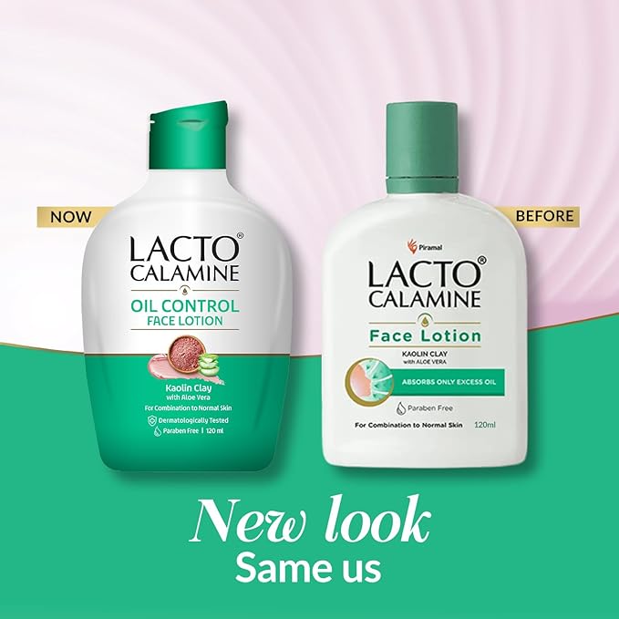 Lacto Calamine Face Moisturizing Lotion for Normal to Combination Skin | Excess Oil Absorbing & Pore Refining Moisturizer | Mattifying & Non Greasy | 4.06 Fl Oz/120ml