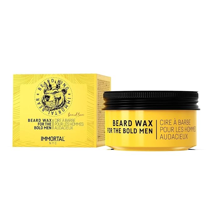 Immortal NYC Beard King Beard Wax, 1.7 oz/ 50 ml - Strong Hold - Precise Styling & Shape - Tames Stray Hairs