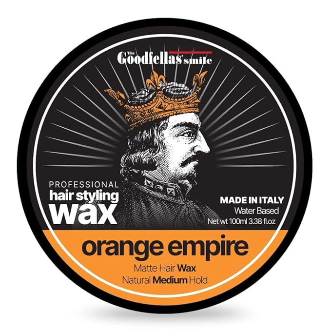 The Goodfellas' smile Hair Wax Pomade, Matte with Medium Hold Formula, 100ml, Made in Italy (Orange Empire/Orange & Citrus)