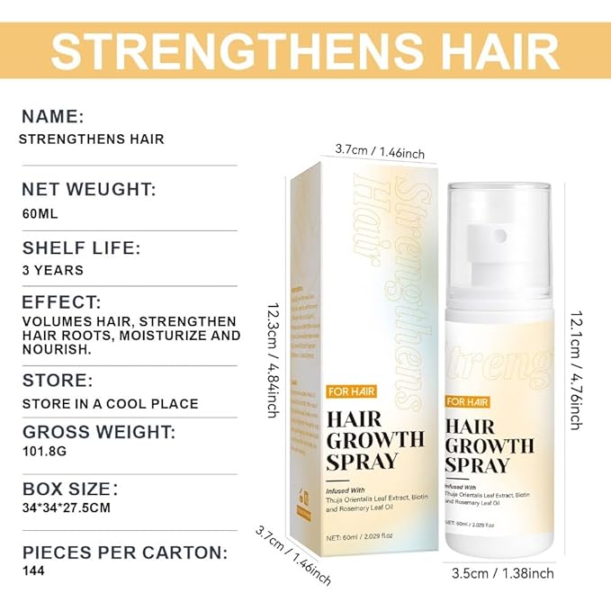 2PCS Hair Growth Spray Prevent Baldness Regrowth Thicken Moisturize Smooth Repair Damaged Improve Split Dry Reducing Hair Loss Serum