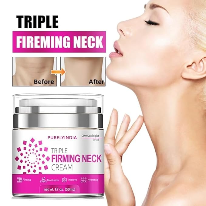 Anti-Aging Neck Cream | Retinol, Collagen & Peptides Triple Firming Moisturizer for Neck, Chin & Décolleté | Lifting & Tightening Cream, 1.7 oz