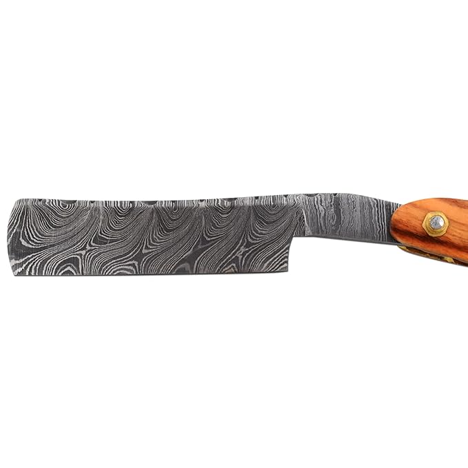 Straight Razor | Sharp High Hardness Real Damascus Steel Cutthroat Edge-Blade | Barber Razor (325)
