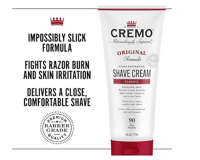 Cremo Barber Grade Original Shave Cream Bundle with Astonishingly Superior Ultra-Slick Formula, 6 Fl Oz (2 Pack)
