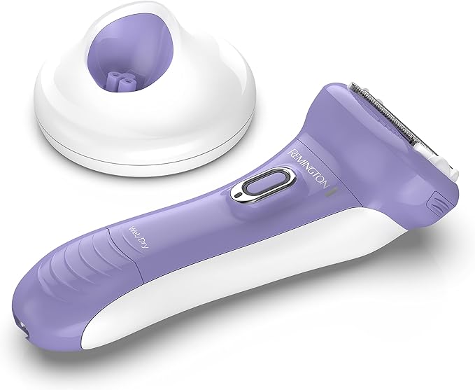 Remington Smooth & Silky Electric Shaver for Women, 4-Blade Smooth Glide Foil Shaver and Bikini Trimmer with Almond Oil Strip, Shave Wet or Dry