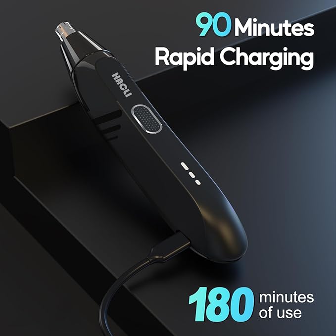 Nose Hair Trimmer for Men Women - Electric Nose Hair Clipper with Powerful 8000RPM Motor, IPX7 Waterproof Wet/Dry Use, Travel Lock, Portable Design USB Rechargeable