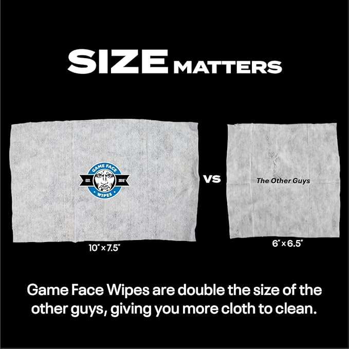 Game Face Antibacterial Warrior Wipes - Hand & Surface Disinfecting Wipes | 20 Count Pack XL Size 100% Compostable, Naturally Formulated | Leaves Skin Feeling Fresh & Clean | Cucumber & Lime Scent