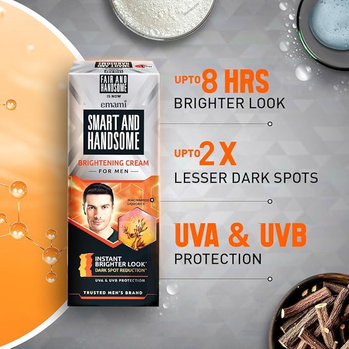Smart & Handsome Face Cream for Men, Radiance Cream with Pro-Peptide, 60g, Pack of 2