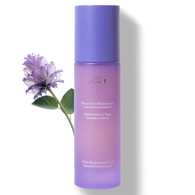 100% PURE Bakuchiol Facial Moisturizer Natural Retinol Alternative Face Cream with Anti Aging Antioxidants Hyaluronic & Kojic Acid Squalene Daily Skincare for Women & Men - 1.7 fl oz