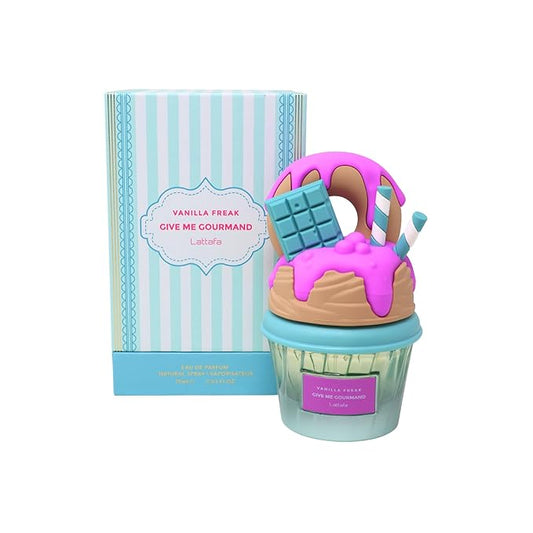 Lattafa Vanilla Freak Eau de Parfum, Give me Gourmand Collection, Unisex, Spray Form, 75ml, Vanilla Caramel Scent, Woody Notes, Long-lasting