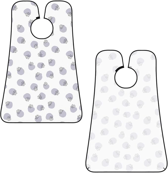 Beard Shaving Cape with Suction Cups, Cow Print Purple Shave Bib, Non-Stick Waterproof Hair Catcher, Grooming Bib for Men Husband