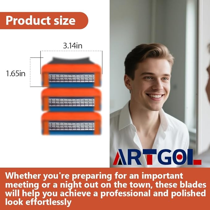 36 Blades Replacement Parts for GL-Fusion 5 Style Razors (orange), Wet Razors Men's Blades Value Packs